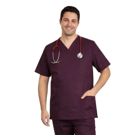 Bluza chirurgiczna męska śliwkowa roz. M Bluza chirurgiczna męska śliwkowa roz. M